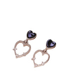 S925 silver needle openwork love heart shaped small sweet fashion earrings