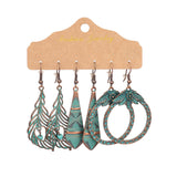 Geometric tassel flower shell earrings
