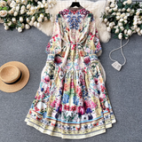 vmtvr- Women's autumn palace-style high-end printed dress GEU536