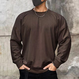 Momentlover  -  Trend Solid Men's Sweatshirts Fashion Spring Autumn Long Sleeve Round Neck Hoodie Pullover Streetwear Fashion Casual Loose Tops