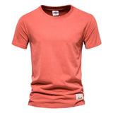 Momentlover  -  Mens Summer 100% Cotton T-Shirts Wihte Fashion Casual Short Sleeve O-Neck T Shirt for Men Quality Tops Tees Basic Clothing Black