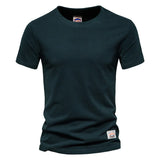 Momentlover  -  Mens Summer 100% Cotton T-Shirts Wihte Fashion Casual Short Sleeve O-Neck T Shirt for Men Quality Tops Tees Basic Clothing Black