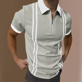 Momentlover  Men's Polo Shirts Short Sleeve T-Shirts Contrast New Summer Streetwear Casual Fashion Business Tops S-3XL
