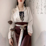 Chinese Song Dynasty Hanfu Dress Women Traditional Floral Print Princess Dress Female Chic Oriental Daily Hanfu Robe 3 Piece Set