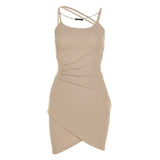 Woman Spring Summer Style Bodycon Dress Female Sexy Sleeveless Spaghetti Strap Slim Sheath Mini Dress Vestidos SS100
