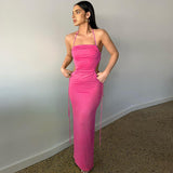 Black Friday Sales Ins Summer Elegant Bandage Black Spaghetti Strap Maxi Dress Cutout Club Party Outfits For Women Prom Dresses Casual