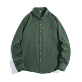 Momentlover -  Cotton Long-sleeved Shirt Japanese Solid Color Men Shirts Oversized Male Blouses 2024 Spring Casual Large Size Clothing