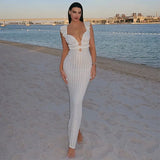 vmtvr Elegant Tie Detail Sexy Cut Out Backless Dress Party Club Outfits Summer See Through Sleeveless Dresse Robe NEW