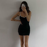 Woman Spring Summer Style Bodycon Dress Female Sexy Spaghetti Strap Mini Sheath Dress Vestidos SS093