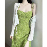 Women Summer Style Dress Lady Casual Spaghetti Strap Sleeveless Flower Printed A-Line Dress Vestidos SS250