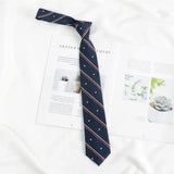 Momentlover -  Japanese College Style DK Uniform Hand Tie Fashion High Street Shirt Simple Striped Bow Ties Students Top Clothes Accessories