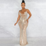 Sparkly Diamond Long Dress  Summer Women Sleeveless Spaghetti Strap Party Dresses Sexy Backless See Through Mesh Maxi Dress
