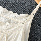 Spring Autumn Mori Girl Sweet Cotton And Linen Loose Long Dress Women Solid Color Sleeveless Bottom Strap Dresses K058