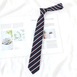 Momentlover -  Japanese College Style DK Uniform Hand Tie Fashion High Street Shirt Simple Striped Bow Ties Students Top Clothes Accessories