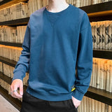 Momentlover  -  Fashion O-Neck Solid Color All-match Embroidery T-Shirt Men's Clothing  Spring New Casual Pullovers Loose Korean Tee Shirt