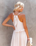Sexy Blue Ruffled Halter Neck Sleeveless Maxi Dress Casual Women Summer Clothes Streetwear Sundress Vestido De Mujer A1228