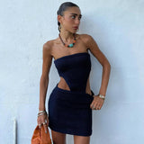 Black Friday Sales  Ribbed Knitted Backless Split Maxi Dress For Women Summer Holiday Sleeveless Straps Bodycon Dresses Clothes Beach