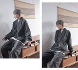 Momentlover  -  Old Money Sweatshirts Men Oversize Pullovers Sweatshirt Male Vintage Casual Japanese Streetwear V-neck Autumn Winter