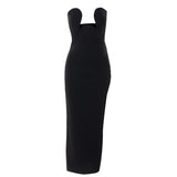 Thanksgiving Day Gift Summer Hot Sexy Black Tube Top Strap Backless Casual Evening Party Sexy Elegant Split Mini Dresses For Women Vestidos