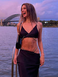 Fashion Elegant Sexy Two Piece Sets Womens Outifits Matching Sets Club Party Chain Dresses Set Rave Festival Chic
