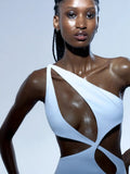 Bandage Dress  Women White Bodycon Dress Elegant Sexy Cut Out Evening Club Party Dress High Quality Summer Runway Fashion
