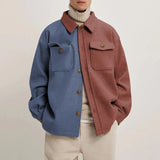 Momentlover Eyes Print Hipster Men Jackets Turn-down Collar Shirts Spring Autumn Fashion Cardigan Tops Casual Streetwear England Style