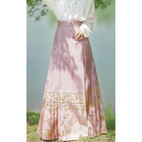 Women Hanfu Suit Embroider Flower Top&skirt New Chinese Style Dress Improved Horse-Face Skirt Summer New Qipao Vintage Vestidos