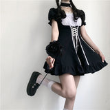 Halloween Gothic Retro Girls Lolita Lace Tea Party Dress Anime Cosplay Women Princess Long Sleeve Dresses Japanese Op Kawaii Sweet Costume