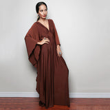 Multicolor V-Neck Batwing Sleeve Plus Size Loose Maxi Dress For Women Summer Beach Wear Kaftan Long Bathing Dresses Q1306