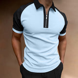 Momentlover  Men's Polo Shirts Short Sleeve T-Shirts Contrast New Summer Streetwear Casual Fashion Business Tops S-3XL