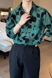 Momentlover Summer Men's Cargo Loose Hawaiian Shirt Green Color Cotton Clothes Casual Shirts Streetwear Camisa Masculina Size M-2XL