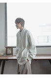 Momentlover  -  Old Money Sweatshirts Men Oversize Pullovers Sweatshirt Male Vintage Casual Japanese Streetwear V-neck Autumn Winter