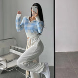 -Fall Outfits -Fall Outfits Long Sleeve Top Autumn Winter Vintage Knitwear Crop Tops Women Pullover Sweaters Fashion Female Long Sleeve Elastic Casual Plaid Knitted Shirts