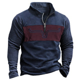 Momentlover Patchwork Fashion Mens Sweatshirt Casual Loose Long Sleeve Zip- Stand Collar Pullovers  Spring Leisure Men Hoodie Streetwear