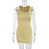 Women Summer Slim Style Sheath Dress Lady Sexy Spaghetti Strap Short Cut Out Solid Color Sheath Dress Vestidos SS390