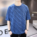 Momentlover  -  Fashion Solid Color Loose Korean T-Shirt Men's Clothing Summer New Casual Pullovers Tops Short Sleeve All-match Tee Shirt