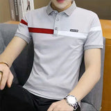 Momentlover  -  Fashion Printed Lapel Spliced All-match Polo Shirts Men's Clothing Summer New Casual Pullovers Loose Short Sleeve Tee Shirt