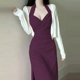 Geuxml  Summer Dress Women'S Long Skirt New Dresses  Y2K Sexy Party Night Club Prom Outfit Plus Siz Two Piece Vestidos