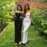 Black Friday Sales Ins  Summer Elegant Solid Halterneck Bandage Maxi Dress Backless Club Evening Party Outfits For Women Prom Dresses Casu