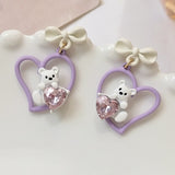 Momentlover Loving Teddy Cottagecore Princesscore Fairycore Coquette Kawaii Earrings