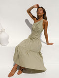 Red Boho Asymmetrical Solid Color Sexy One Shoulder Straped Bodycon Midi Dress Women Casual Summer Party Slip Dresses A1233