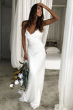 Sexy Spaghetti Strap Metal Zipper Back Open Satin Maxi Dress Long White Tunic Women Summer Clothes Elegant Party Dresses A1335