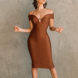 Bandage Dress For Women  Summer Off Shoulder Bodycon Dress Elegant Sexy White Red Evening Party Dress Club High Quality