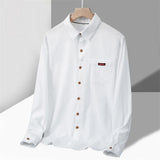 Momentlover -  Cotton Long-sleeved Shirt Japanese Solid Color Men Shirts Oversized Male Blouses 2024 Spring Casual Large Size Clothing