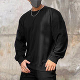 Momentlover  -  Trend Solid Men's Sweatshirts Fashion Spring Autumn Long Sleeve Round Neck Hoodie Pullover Streetwear Fashion Casual Loose Tops