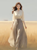 themeisles French Light Luxury Shirt Dress Set  Autumn New Elegant Fashion Long Sleeve High Waist Lace-up Casual Chic Female Clothing