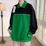 Momentlover  -  Spring clothes student tide brand everything shirt new product color collision stitching hoodie men and women
