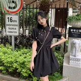 themeisles New Chinese Fashion Cheongsam Mini Doll Dress Stand Collar Puff Sleeve Little Ball Gown Dress Small Girl Black White Party Dress