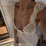 vmtvr Elegant Tie Detail Sexy Cut Out Backless Dress Party Club Outfits Summer See Through Sleeveless Dresse Robe NEW