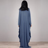 Multicolor V-Neck Batwing Sleeve Plus Size Loose Maxi Dress For Women Summer Beach Wear Kaftan Long Bathing Dresses Q1306